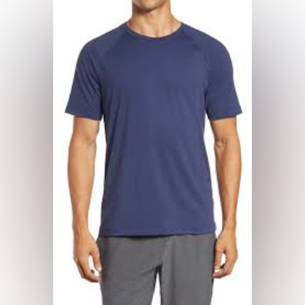 Rhone Crew Neck Short Sleeve Shirt Size Medium Dark Blue